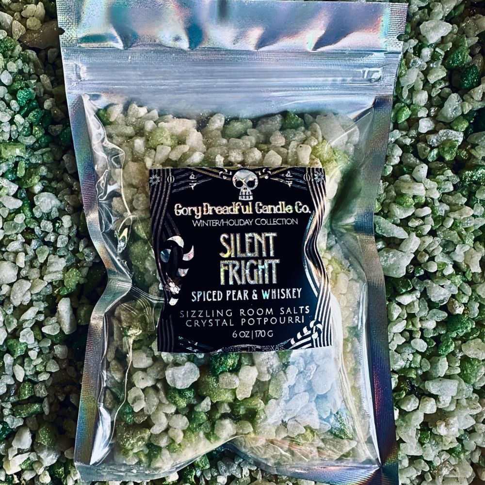Silent Fright Sizzling Room Salt Crystal Potpourri: Spiced Pear & Whiskey Scent